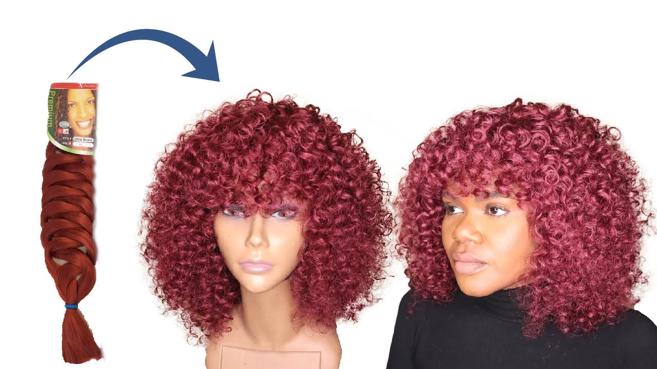 DIY Curly Crochet Wig Using Expression Braid Extension - How To Curl Braid Extension