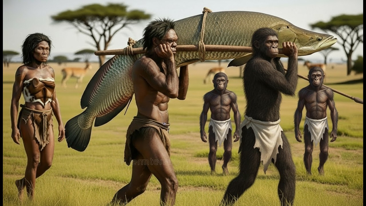 Life 2.3M Years Ago: Homo Habilis vs Giant Arowana Ancestors – The Deadliest Encounter Battle