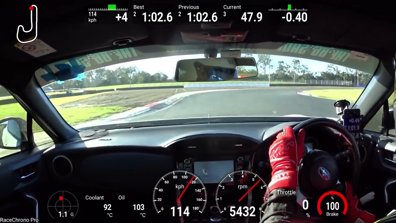 Trying out RaceChrono Pro with external GPS and OBDII at Queensland Raceway