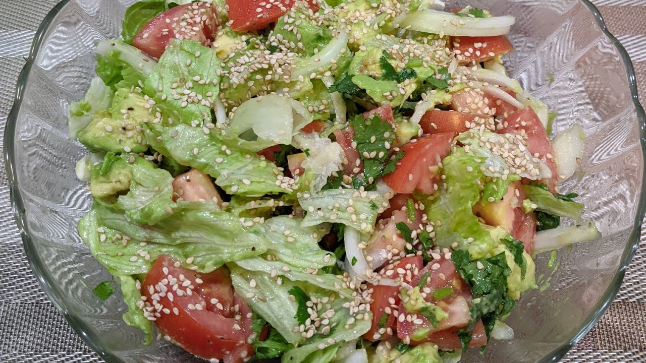 Como Preparar Ensalada de AGUACATE- Ensalada de Lechuga y Tomate FACIL Receta