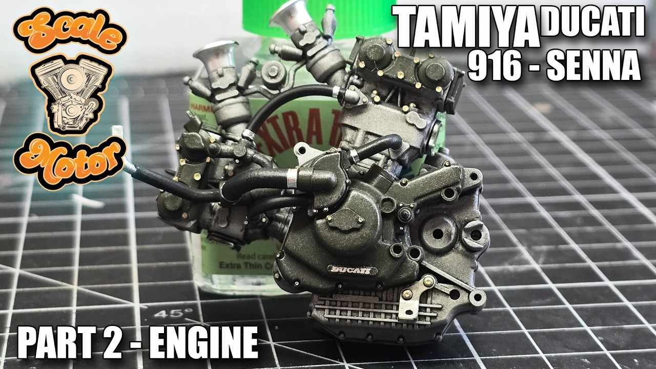 Building a Tamiya Ducati 916 Senna Edition 1/12 Scale Model | Step-by-Step Guide - Part 2 - Engine
