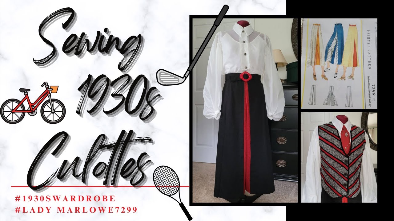Sewing 1930s Culottes #1930swardrobe  #ladymarlowe7299