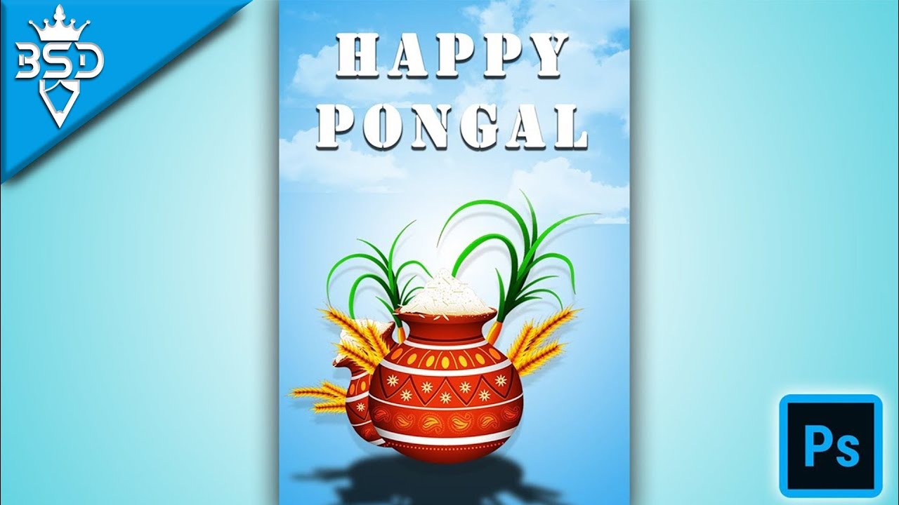 Happy Pongal poster design in Photoshop CC 2015