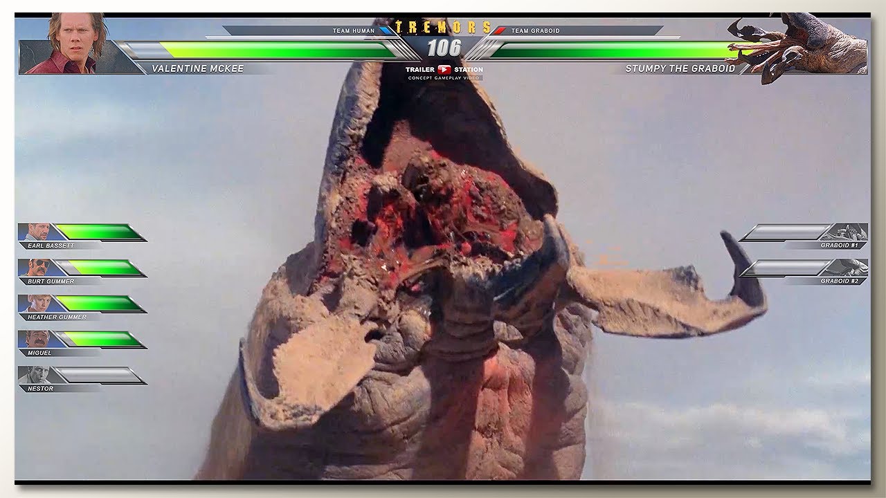 Graboids Attack with Healthbars (1990)