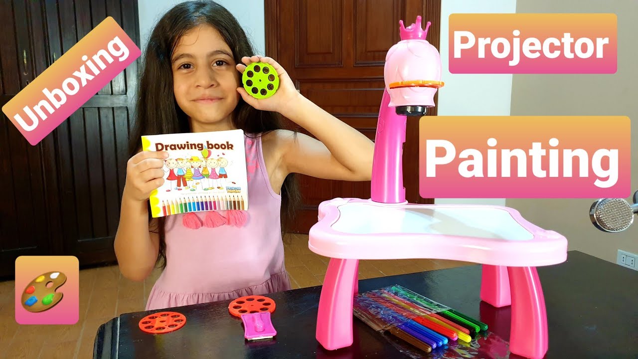 Projector Drawing Table 🎨 Kids Painting Educational Toy ✍ Unboxing 🎁لعبه بروجكتور للاطفال رسم وتلوين