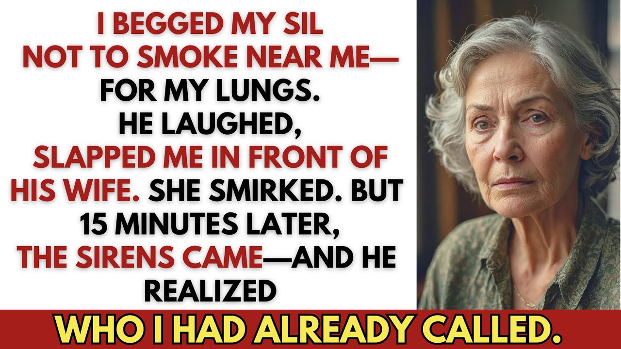 I Asked My Son-in-Law Not to Smoke—He Slapped Me. Fifteen Minutes Later, the Police Arrived…