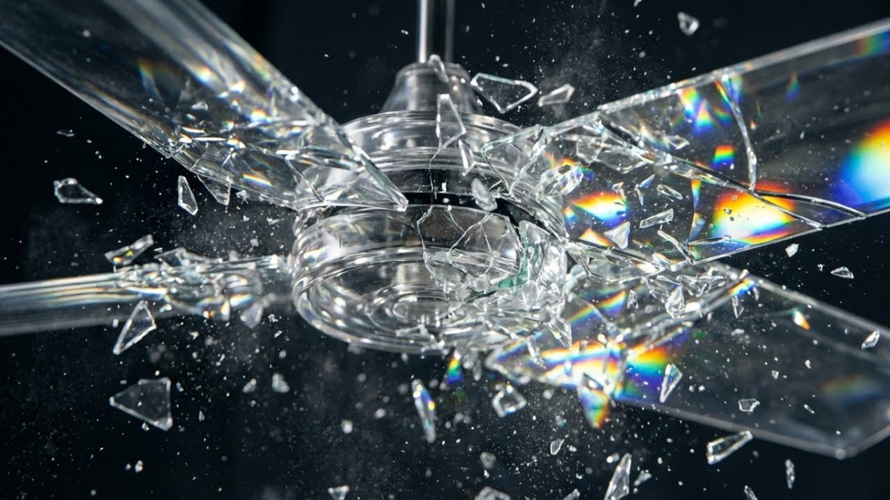 Glass Fan vs Max Speed: 4K Slow Mo Destruction