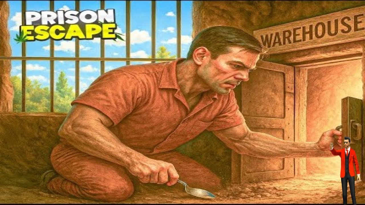 PRISON ESCAPE WITH JUST A SPOON! 😱 Prison Escape Simulator! #01
