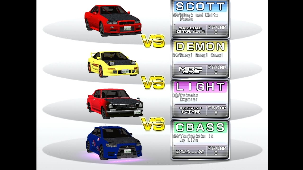 Maximum Tune 3DX+ 4 way battle SCOTT R34 / DEMON SW20 / LIGHT KPG10 / CBASS CZ4A [OSAKA]