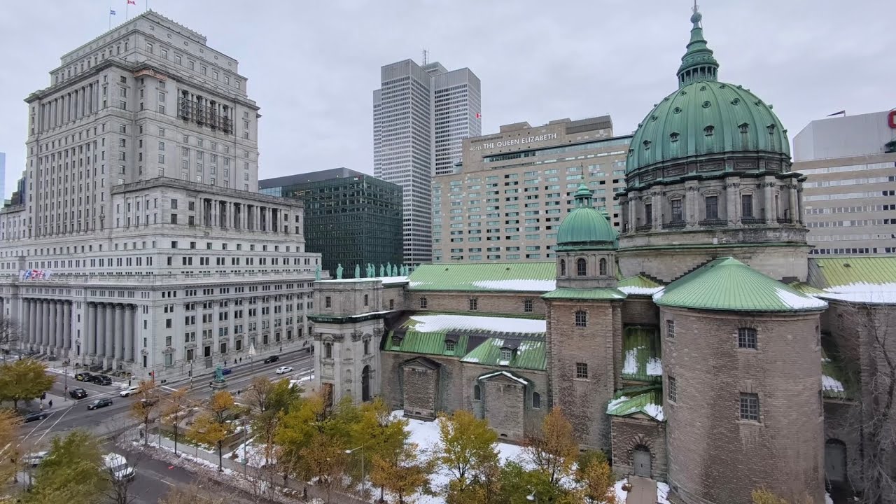🌨️ Quiet Afternoon Snowfall | Silent Walk in Downtown Montréal