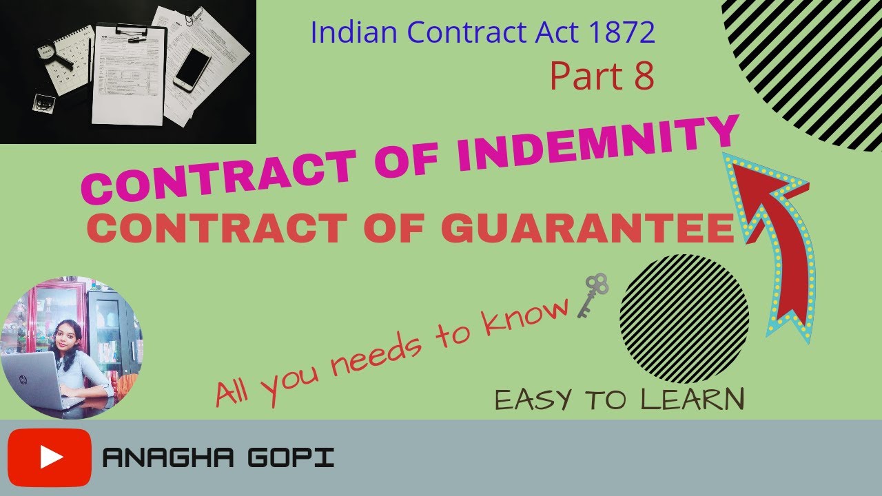 Contract of Indemnity and Contract of Guarantee-Indian Contract Act- In Malayalam