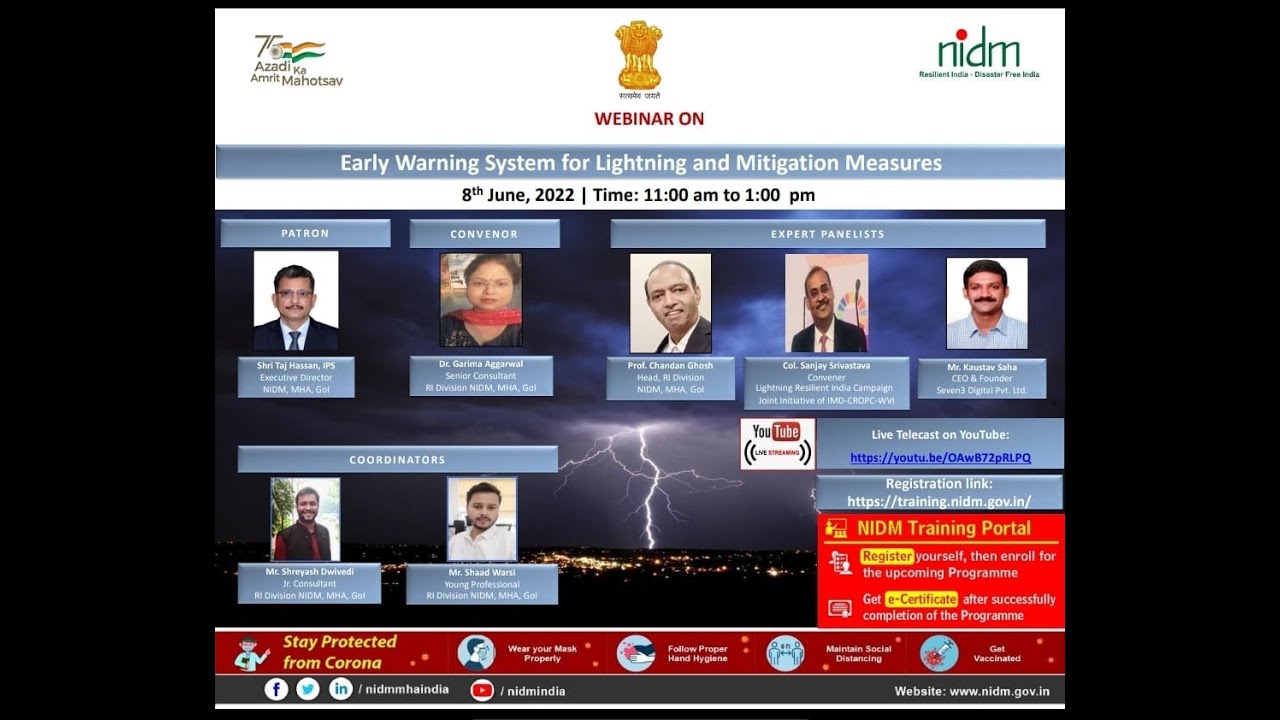 Early Warning System for Lightning and Mitigation Measures.| DISASTER IN INDIA | MHA | DRR | 2022 |