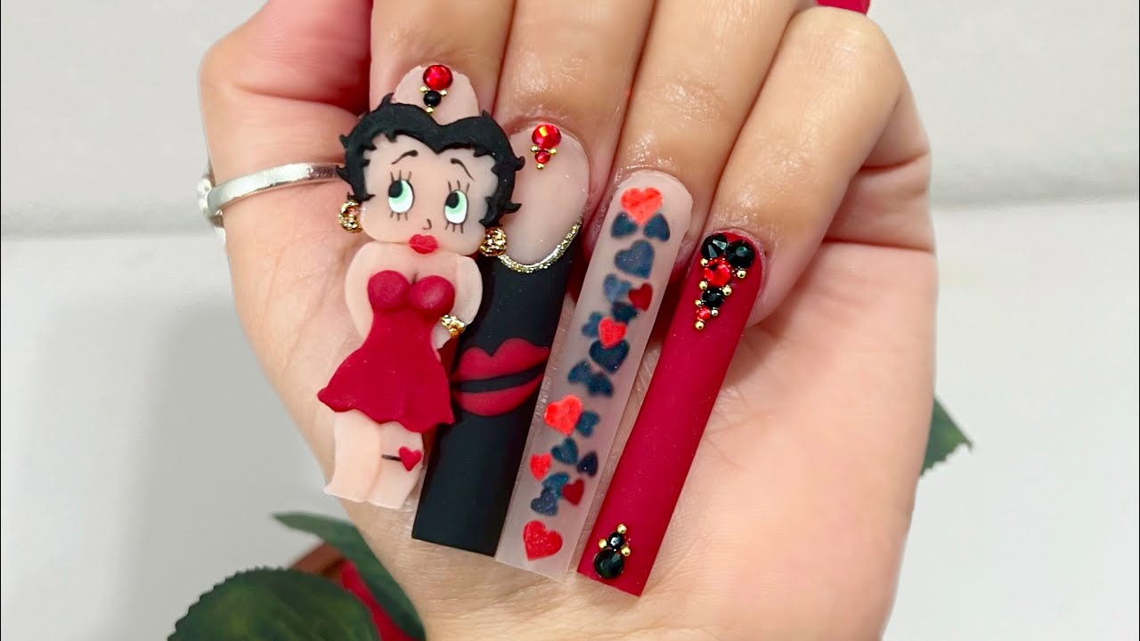 3D Betty Boop Nail Art
