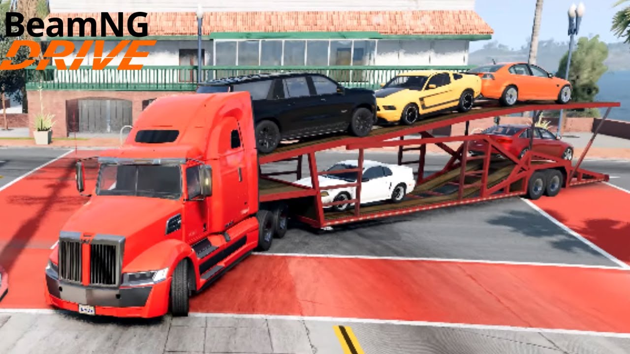 Доставка с помощью автовоза Western Star 5700 | BeamNG Drive Trucking RP #26
