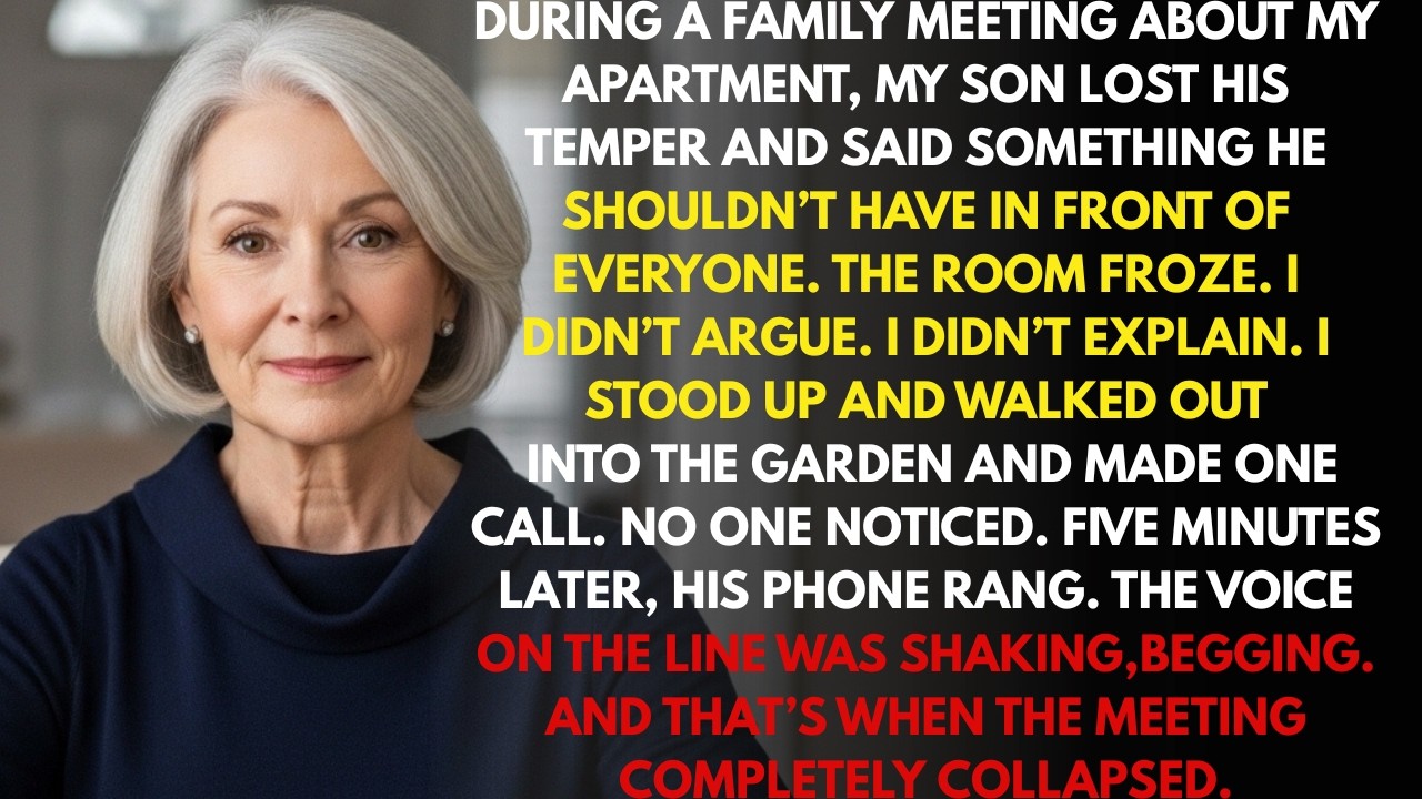 My Son Disrespected Me in a Family Meeting — I Didn’t Argue, I Just Made One Call