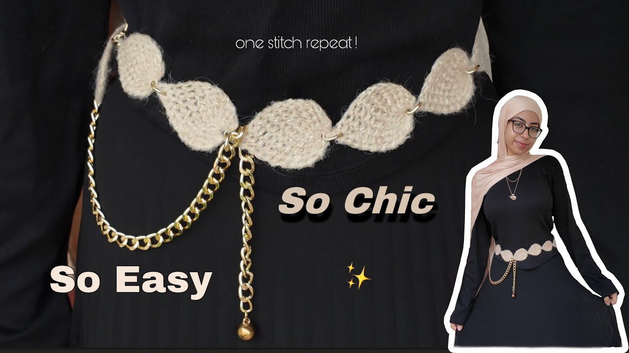 Crochet Leaf Chain Belt Tutorial | Beginner Friendly • One Stitch Repeat