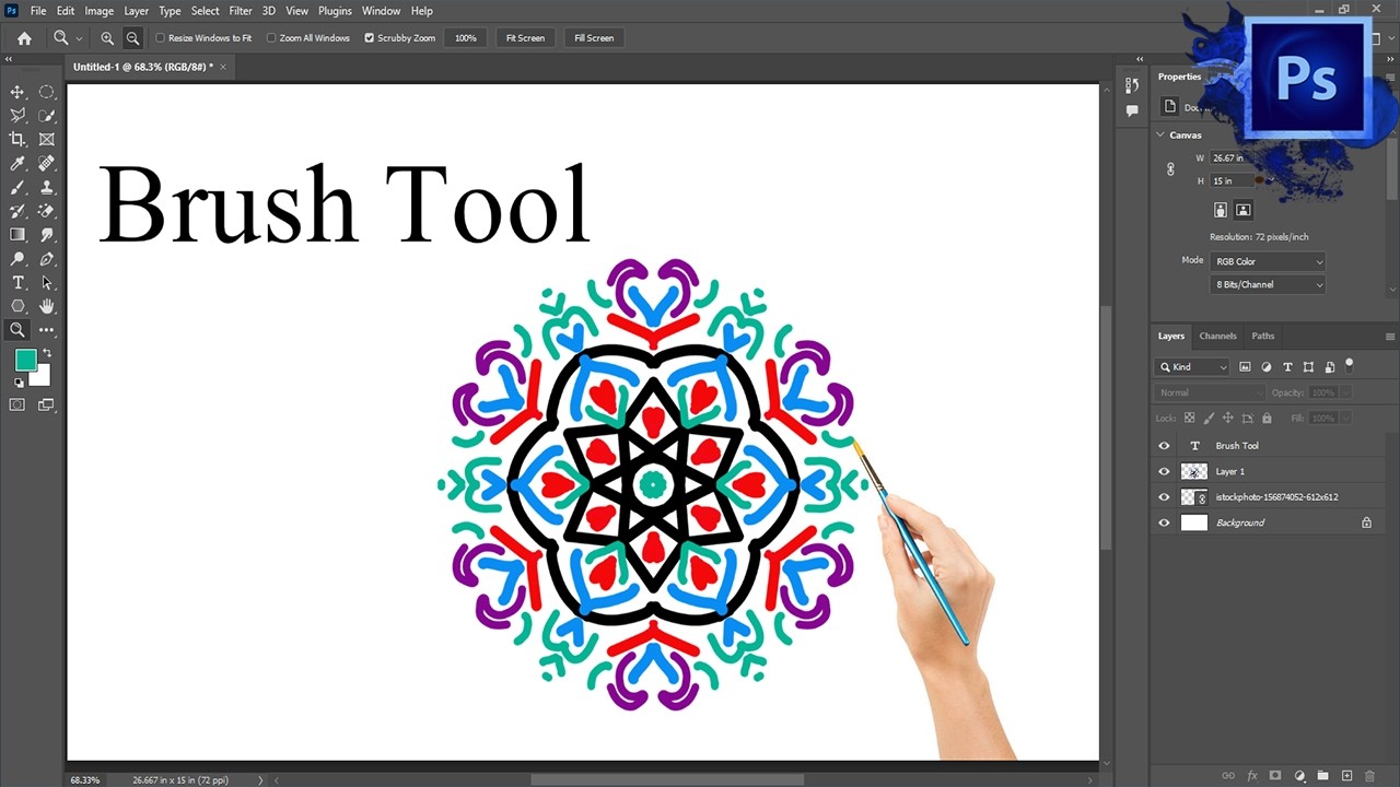 Adobe photoshop class 33 brush tool Urdu/Hindi