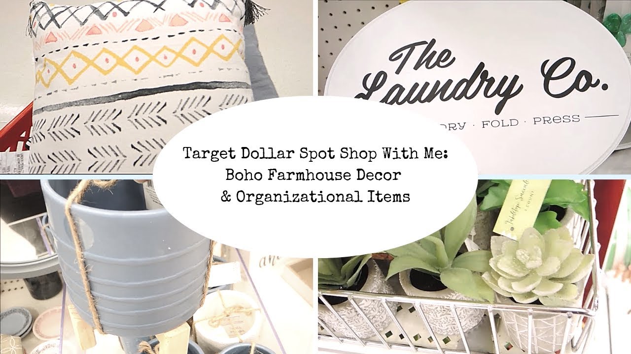 Target Dollar Spot Shop With Me || Spring 2019 || Boho Farmhouse Decor & Organizational Items