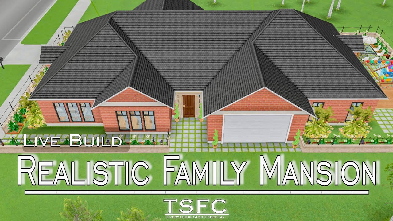 Sims Freeplay House tour||Realistic Family Mansion||3 Bedroom House Tour||Live Build||😊❤🏫🏡🏘✅🆕️