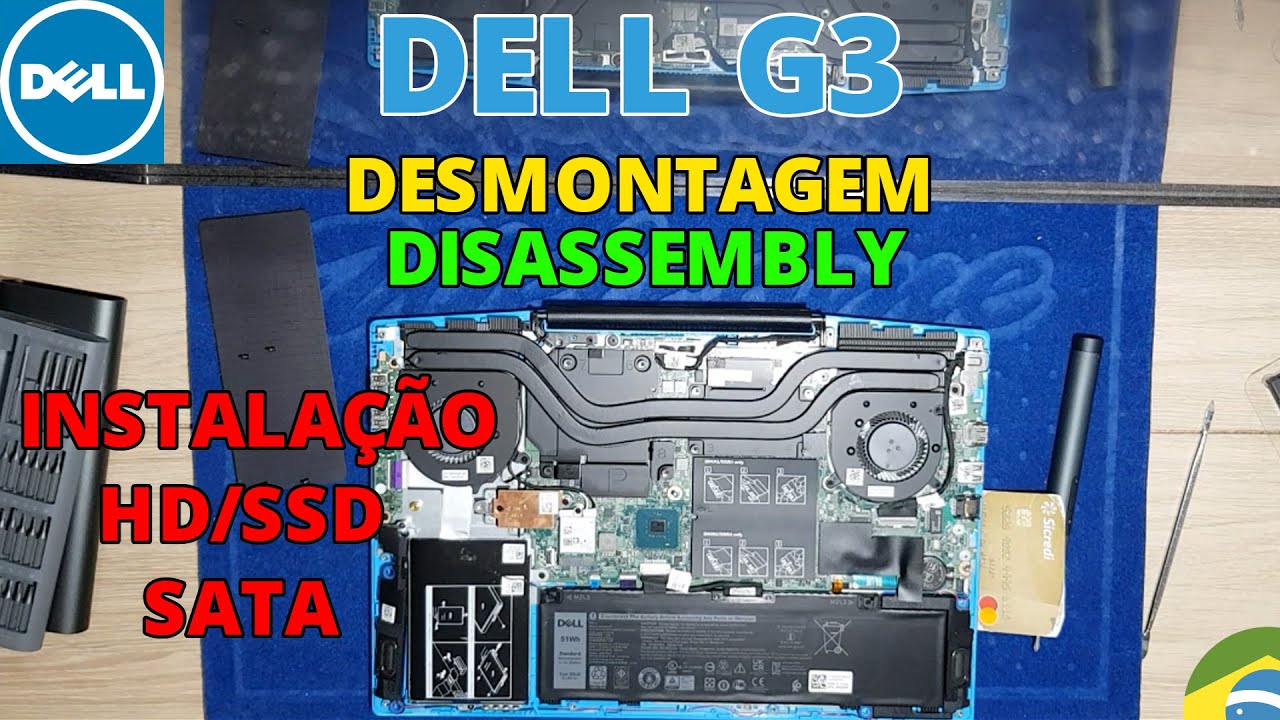 Notebook Dell G3 3500 Desmontagem para instalação de HD/SSD - Disassembly