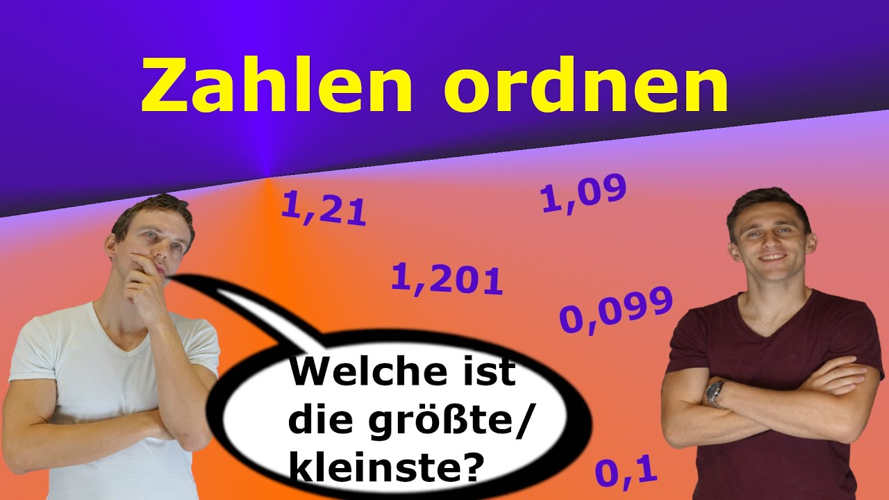 Dezimalzahlen ordnen - Zahlenstrahl, Größerzeichen, Kleinerzeichen, mit Aufgaben+Lösung