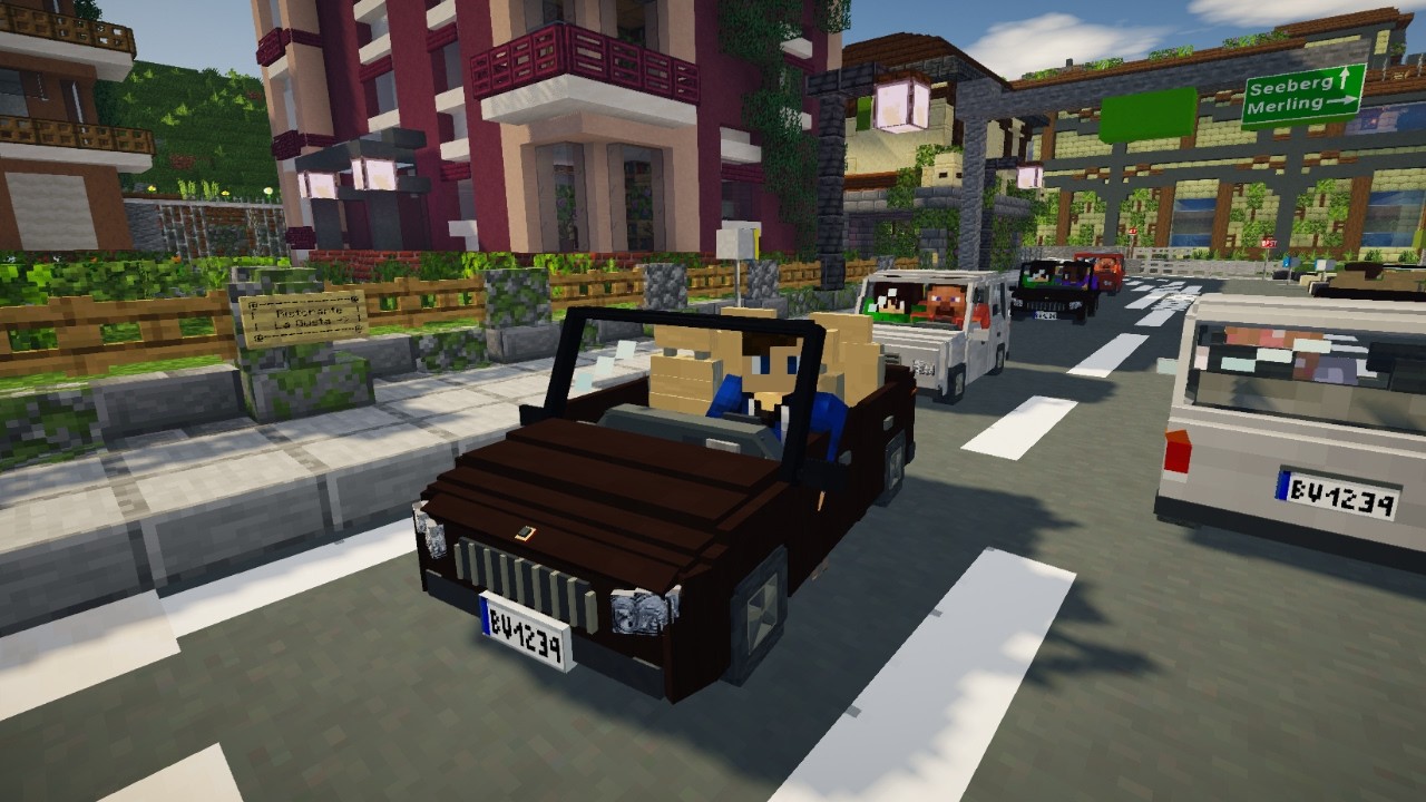 Driving through my Minecraft City Map