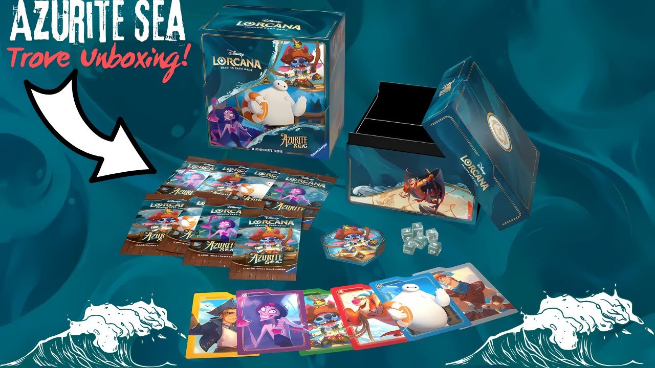LORCANA NEW SET!! Azurite Sea Trove Unboxing + Amazing pulls