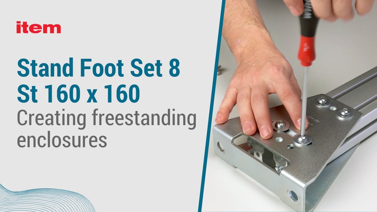 How do I install freestanding enclosures and guards with the item Stand Foot Set 8 St 160x160?