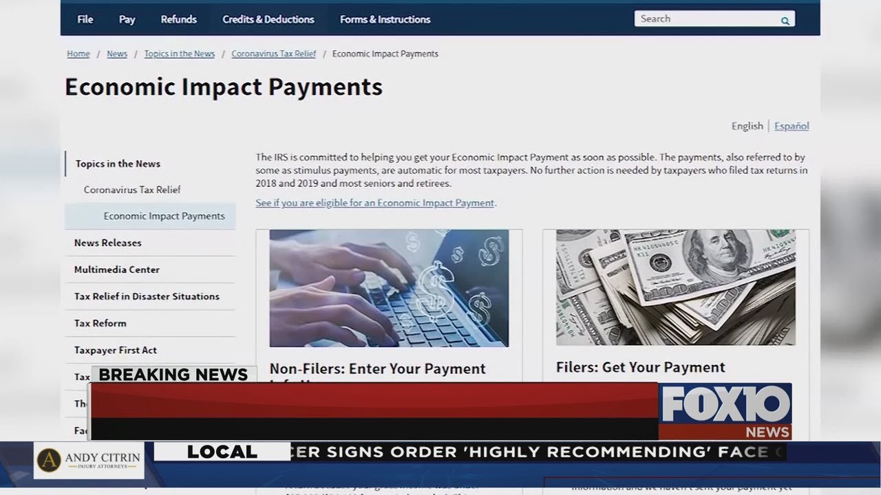 Economic Impact Payment website details