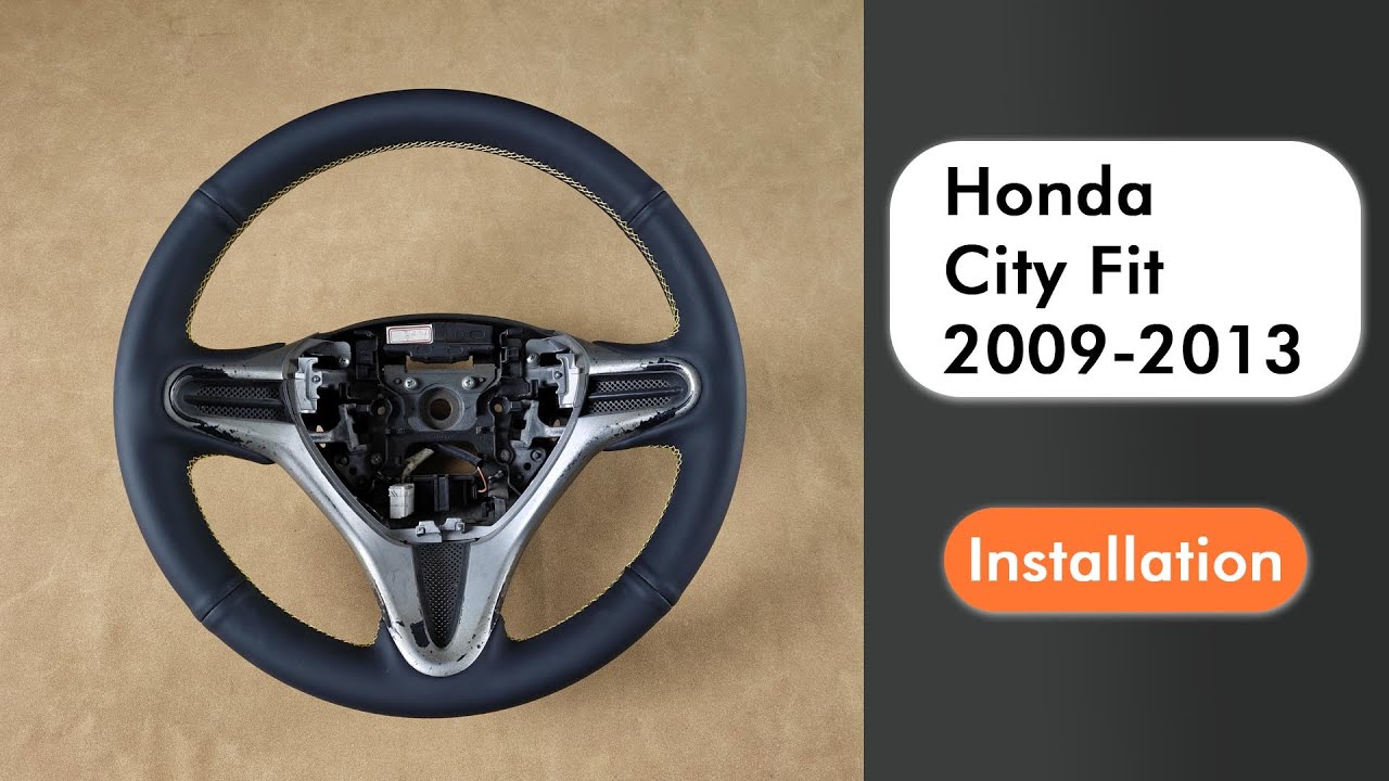 Установка чехла на руль Honda City Fit 2009-2013 (прошивка).