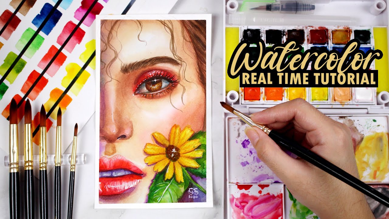Watercolor Real Time Painting Portrait Tutorial for Beginners | Tagalog Philippines