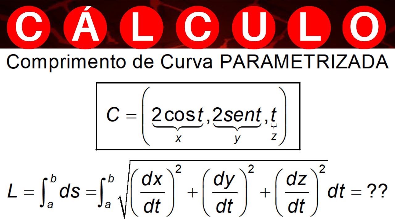 FUNÇÕES VETORIAIS 💥 COMPRIMENTO de CURVA PARAMETRIZADA 