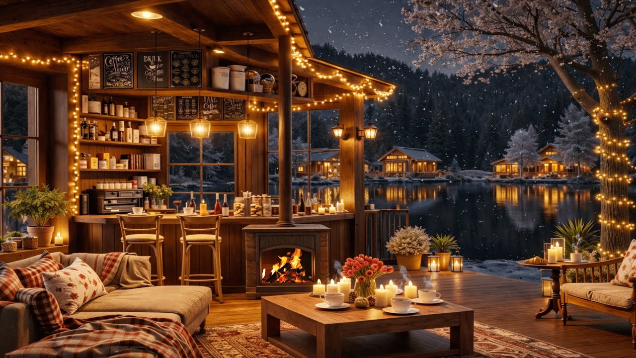 Soft Jazz in a Quiet Winter Cafe ☕ Peaceful Morning Ambience to Relax, Study & Work