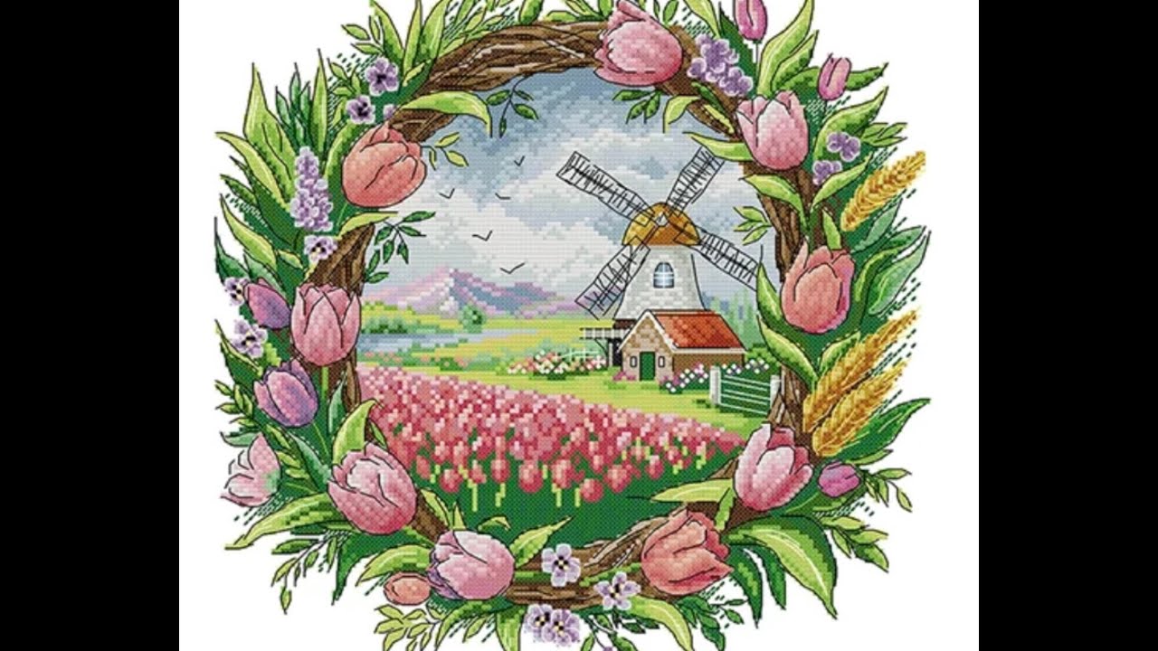 Guirlande des quatre saisons - Printemps en duo avec Amandine #pointdecroix #newcraftday