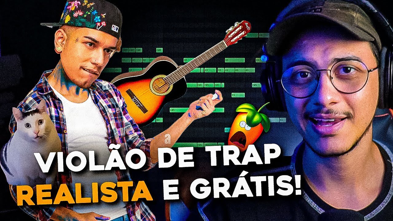 COMO FAZER MELODIAS DE TRAP COM VIOLÃO VIRTUAL (PLUGIN GRÁTIS) 🎸 Samplemaking FL Studio