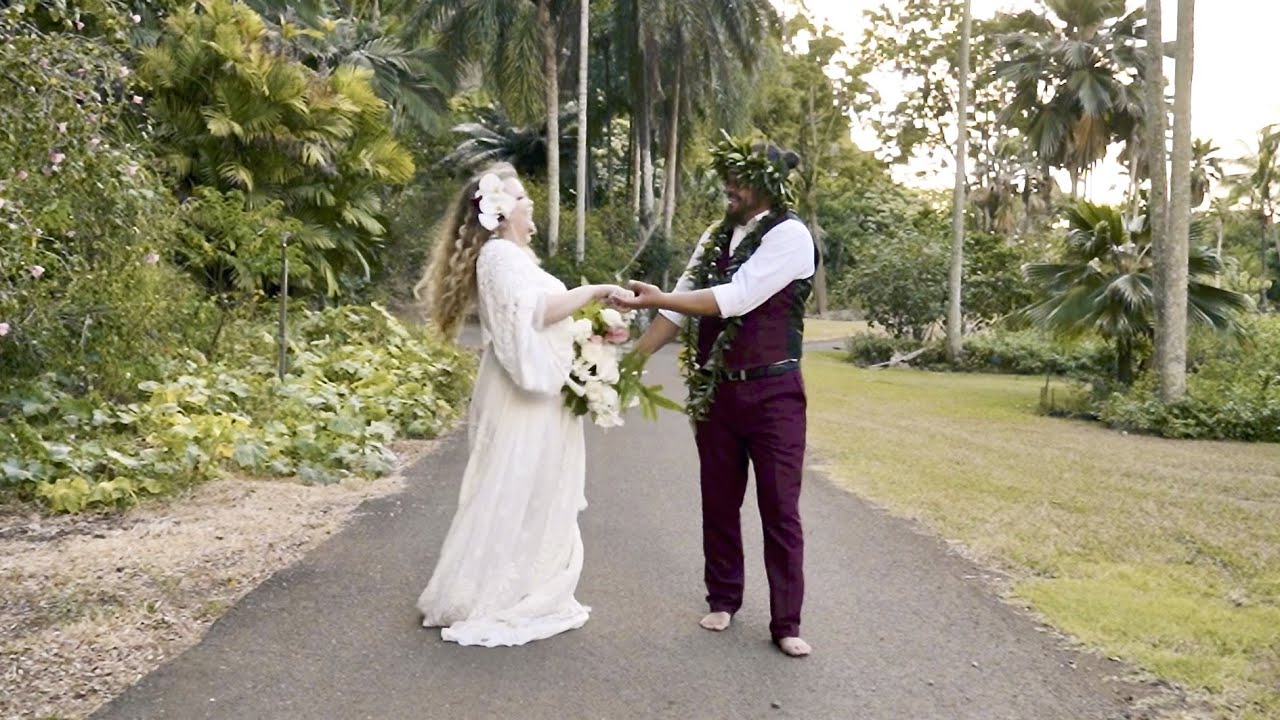 Bailey and Kimo's Hillside Wedding Film In Haleiwa, Hawaii
