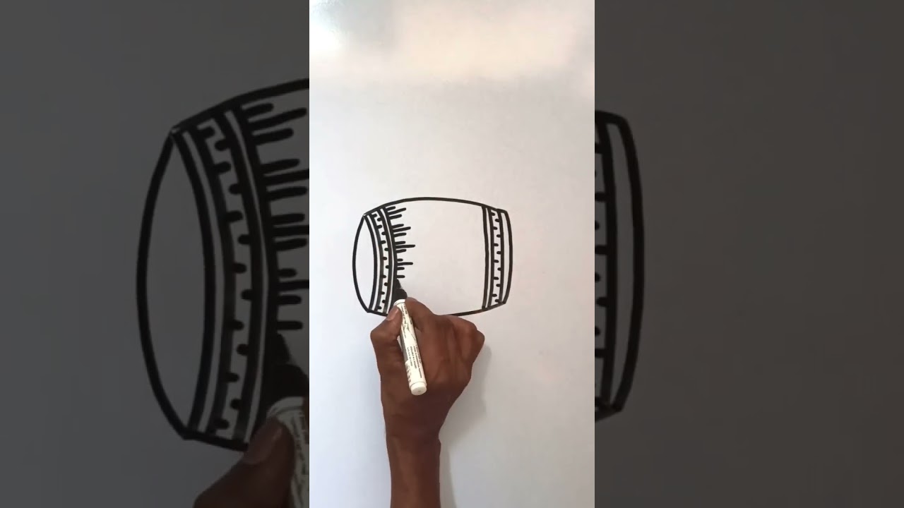 easy drawing of a Dhol #lineart #howtodraw #dholbajaa #dholak #baja #music #ytshorts #art #shorts