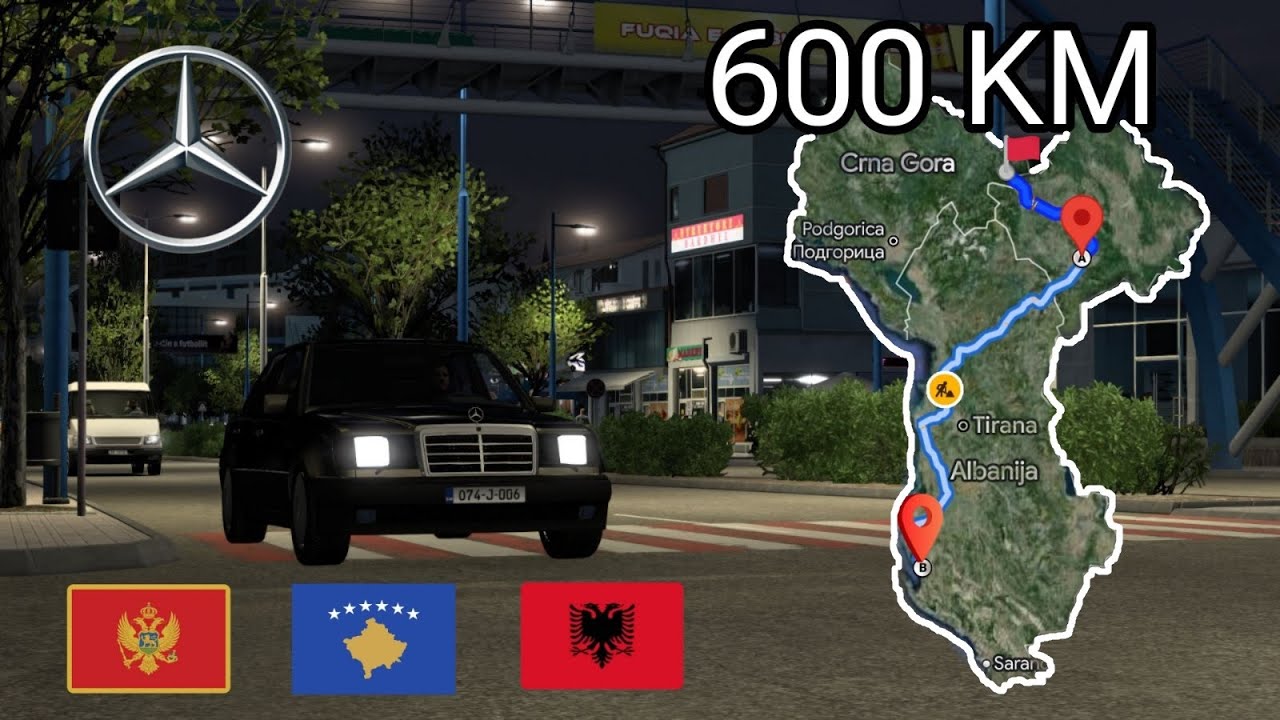 ETS 2: Mercedes W124 (Rožaje to Vlorë) Montenegro to Albania | Euro Truck Simulator 2 |