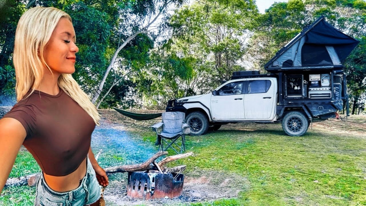 CAMPING ALONE IN NATURE 🏕️ waterfalls, the bluest lake and a campground to myself!