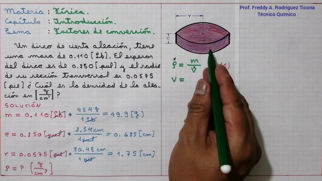 FACTORES DE CONVERSIÓN (ejercicio 2). MATERIA FÍSICA.