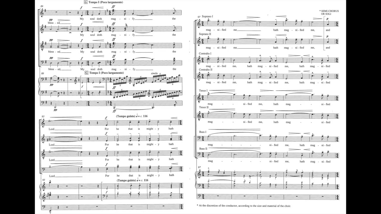Gerald Finzi - Magnificat (score video)