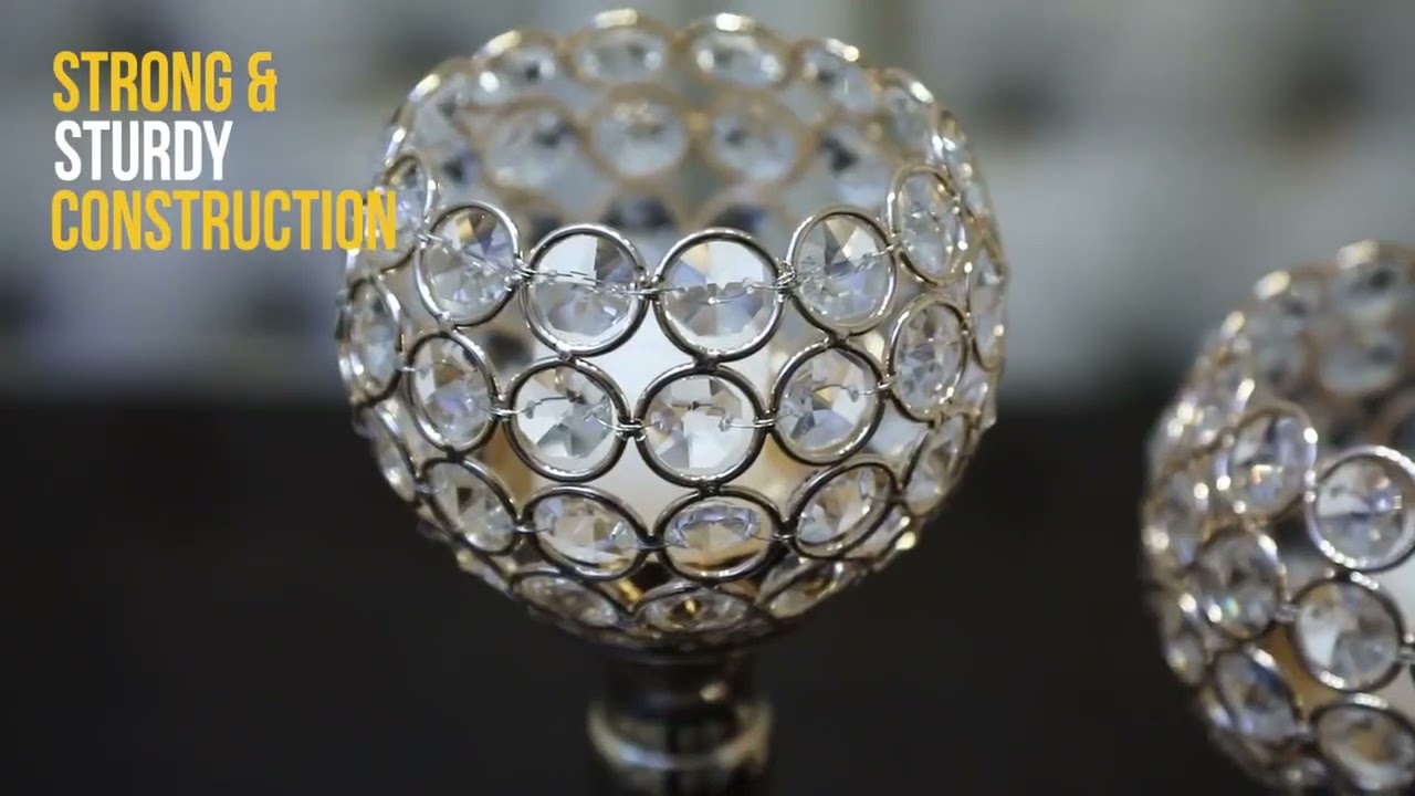 Crystal Candle Holder Set For Wedding Holiday Decorations 2pcs/set