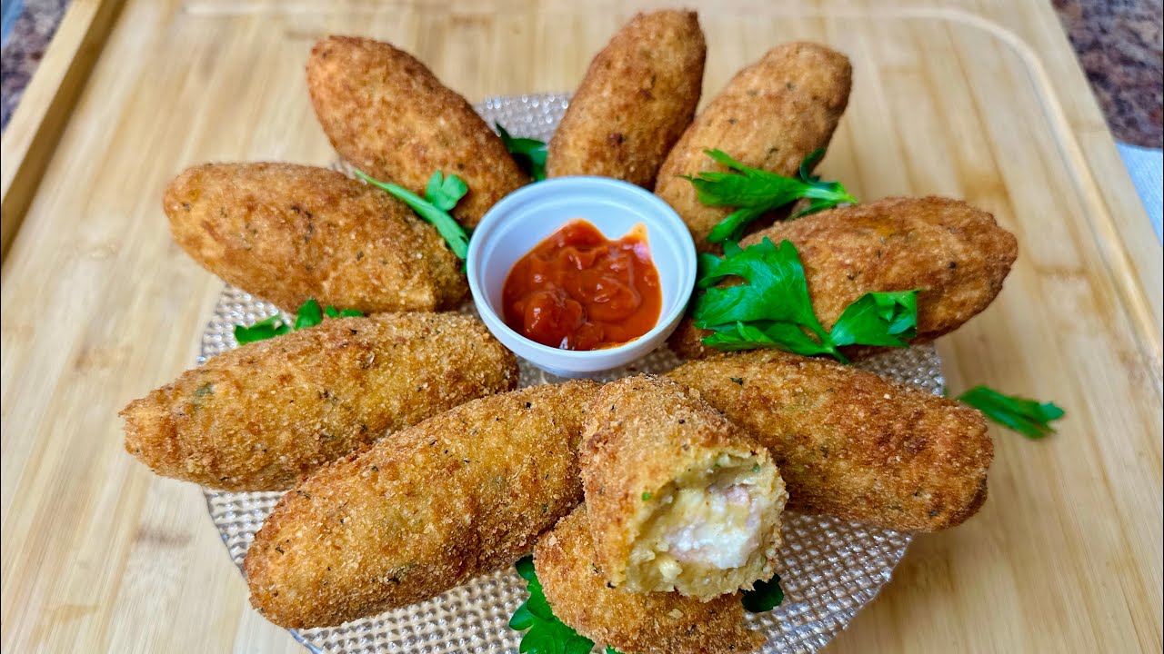 Croquettes CROUSTILLANTES au saumon fumé et fromage 🧀🤤Facile et rapide!