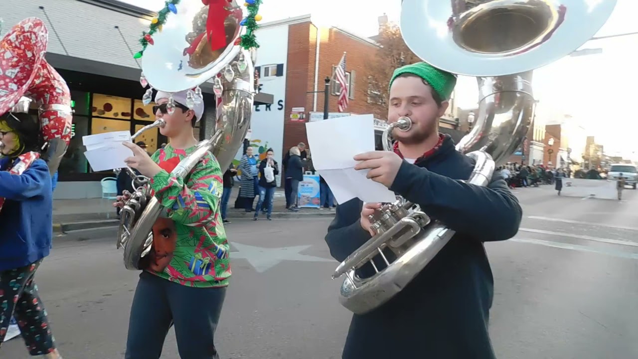December 4, 2021 Miamisburg Marching Band in the Miamisburg Holiday Parade