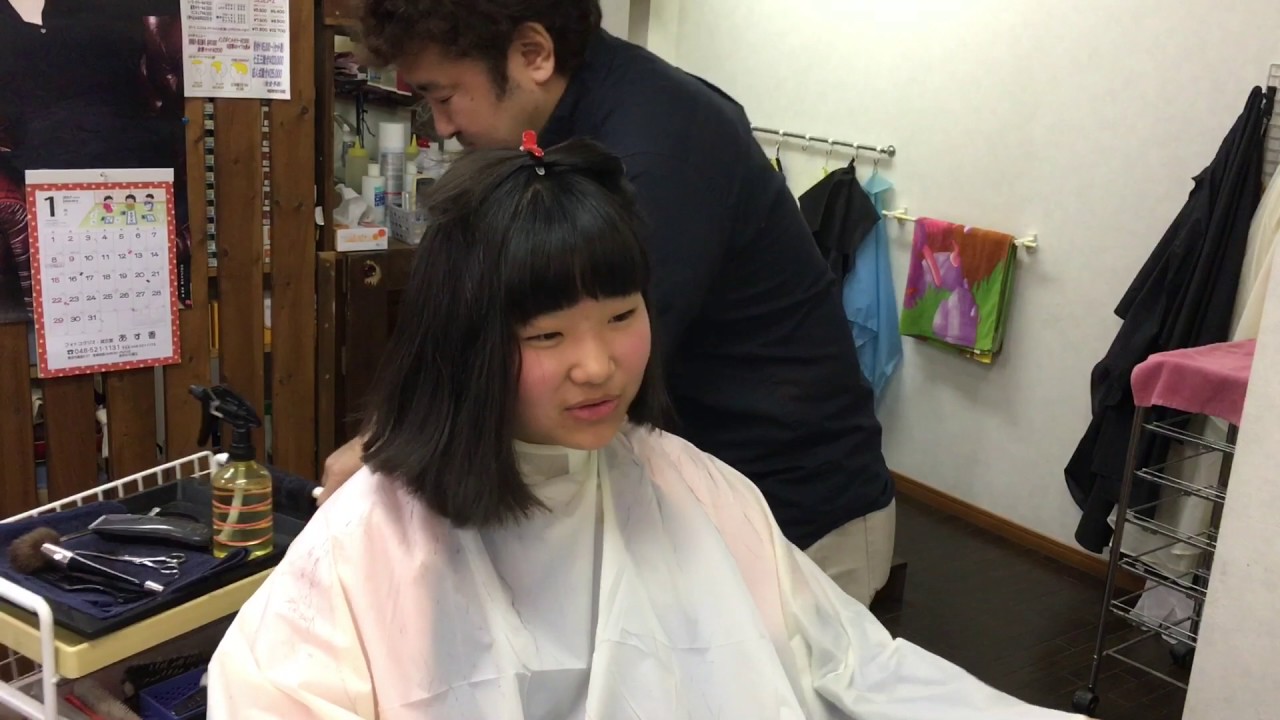 イメチェンカット、中一柔道女子のさるとびエッちゃん風ショートボブ！(h29.1.27)
