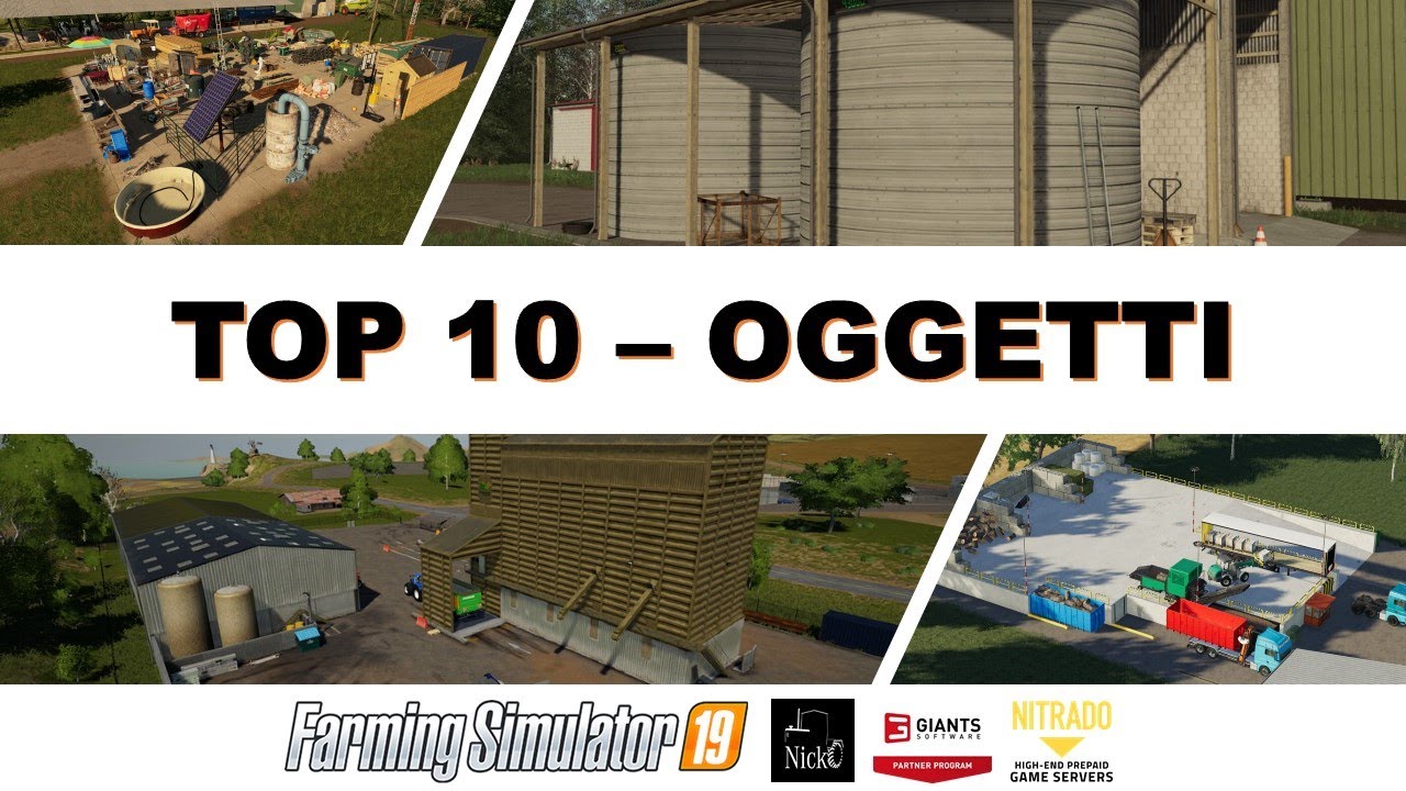 TOP 10 ✔️ BEST MOD FARMING SIMULATOR 19 ✅ OGGETTI (Objects) #nicko87