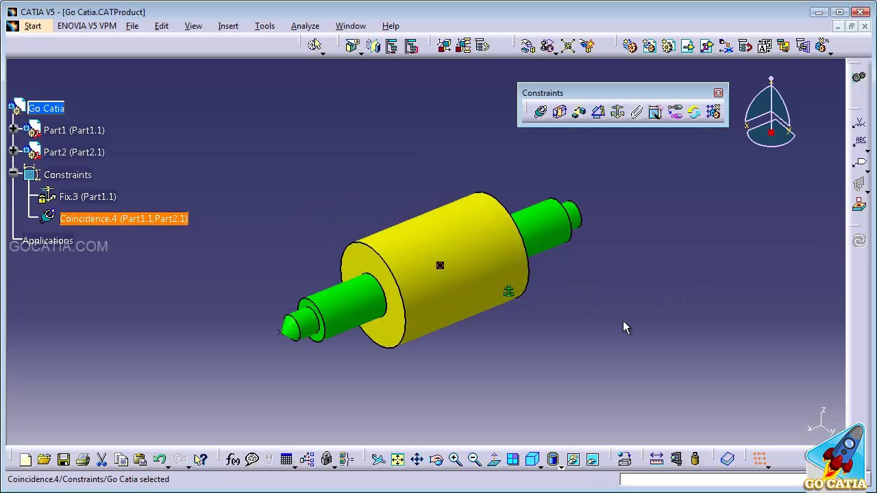 CATIA ASSEMBLY DESIGN - Coincidence Constraint