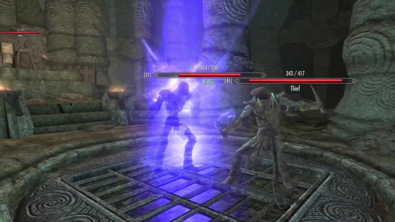 Skyrim Battles - Halldir vs. Thief, Hamelyn, and Sanctuary Guardian