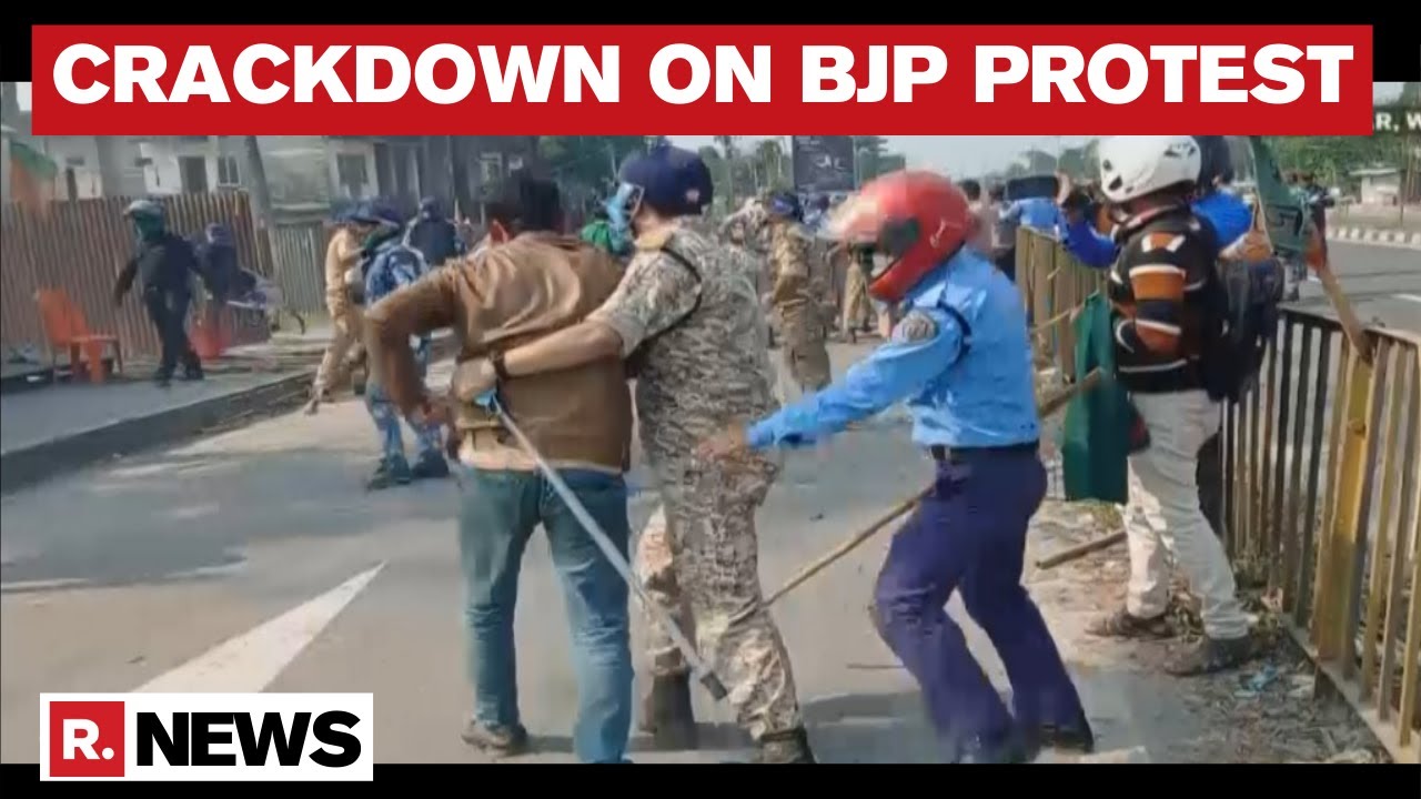 Police Lathicharge BJP Workers After Clash In Bengal&rsquo;s Cooch Behar  Crackdown On BJP Protest