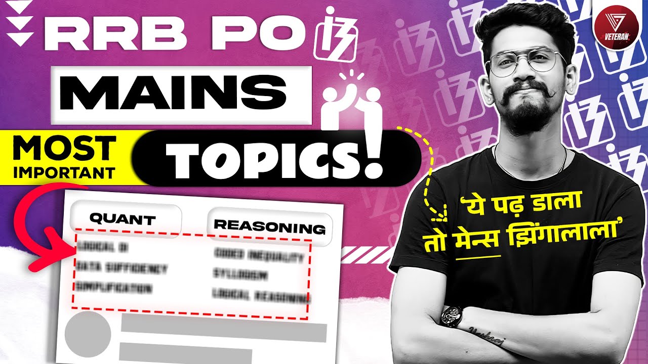 Important Topics for RRB PO MAINS | Veteran | Yashraj Sir